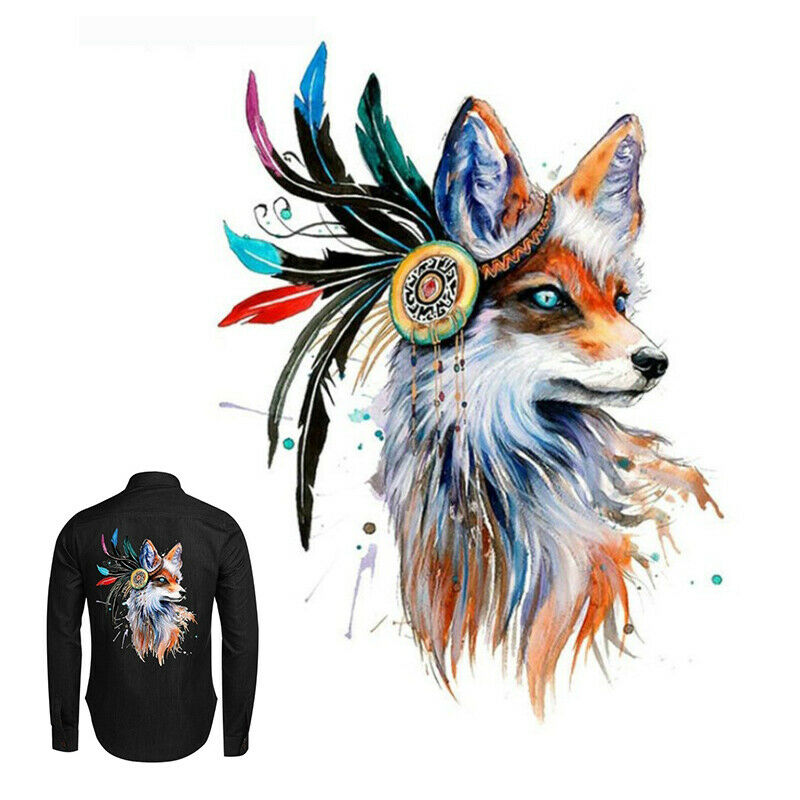 Colorful Fox Patch Iron on Transfer for Clothes DIY Heat Transfer Animal .l8