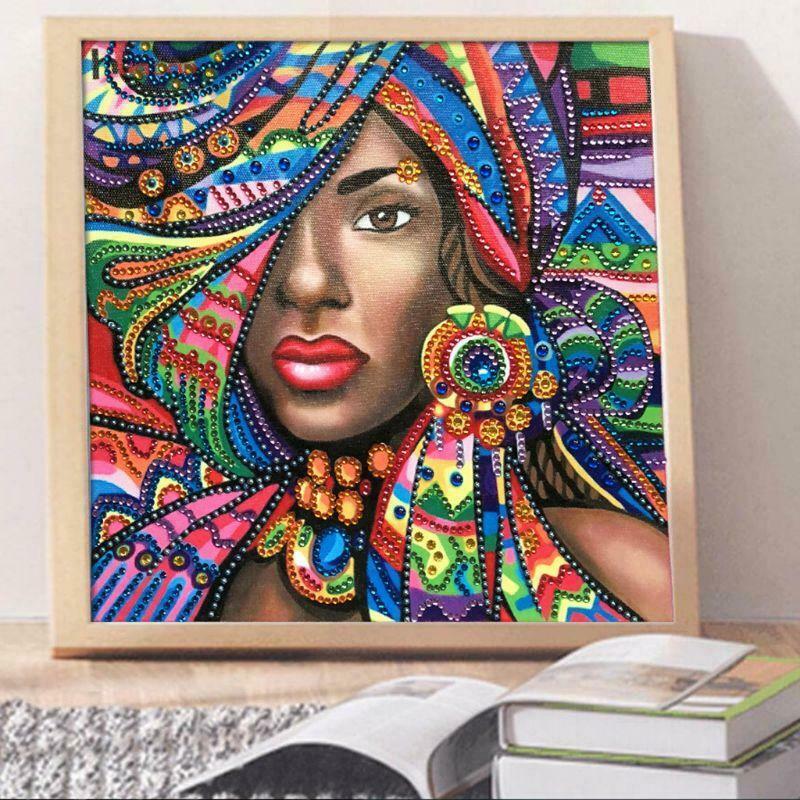 African Woman 5D DIY Diamond Painting Embroidery Cross Stitch Kits Home Decor