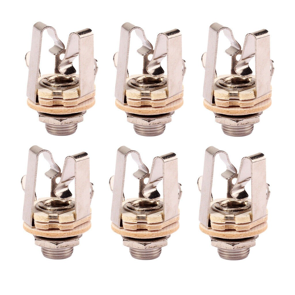 6pcs Electric Guitar Amplifier Stereo Socket 1/4" Plug Instruments DIY Kits