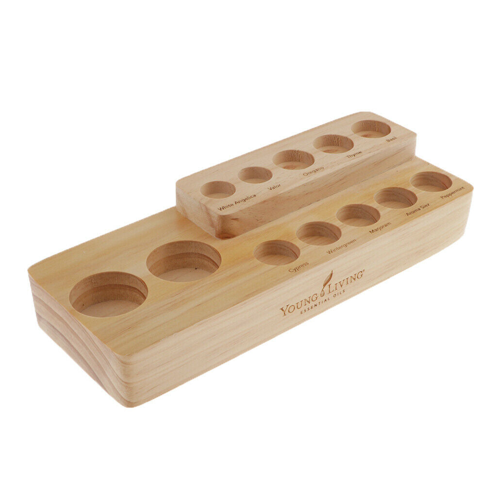 Natural Wood 2 Tiers Displaying Storage Organizer Rack Holder Stand for 12
