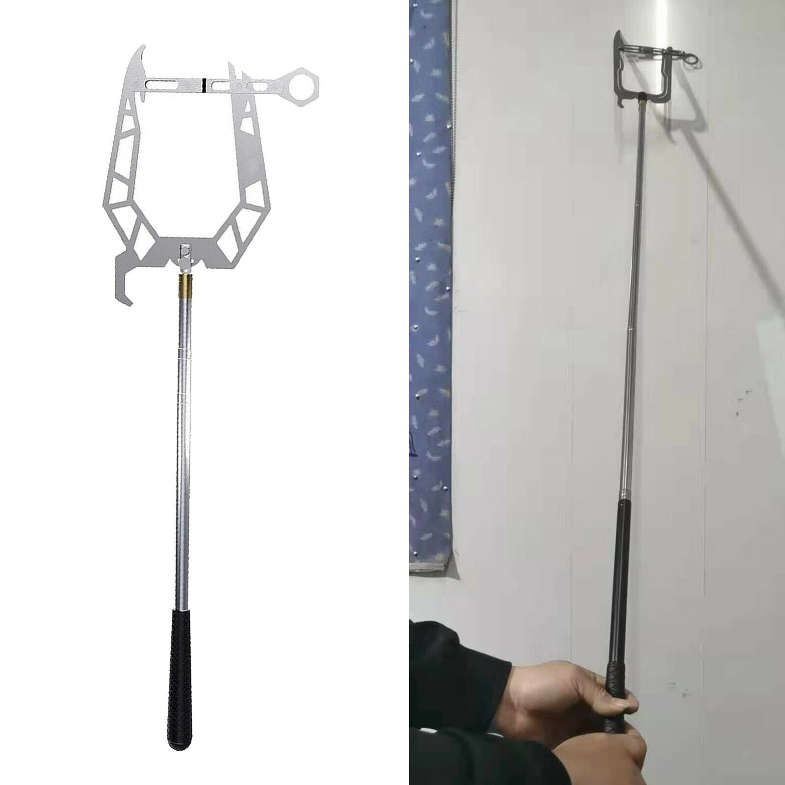 Multi-Purpose U Type Telescopic Boat Hook Dock Hook Long-Distance Threader