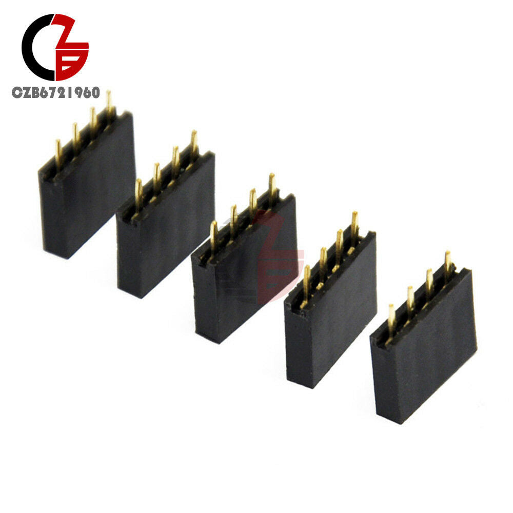 50PCS Single Row 1x4 pins 2.54mm Female Header Straight For Arduino