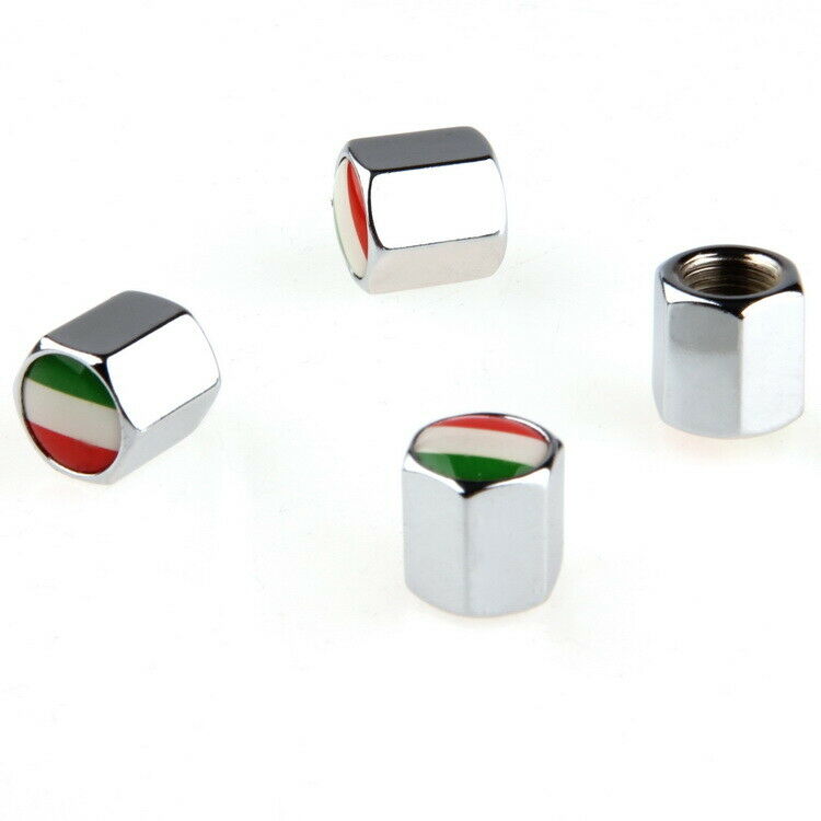 4x Car Bike Motorcycle Wheel Tire Valve Stem Air Caps Cover Italy Flag Universal