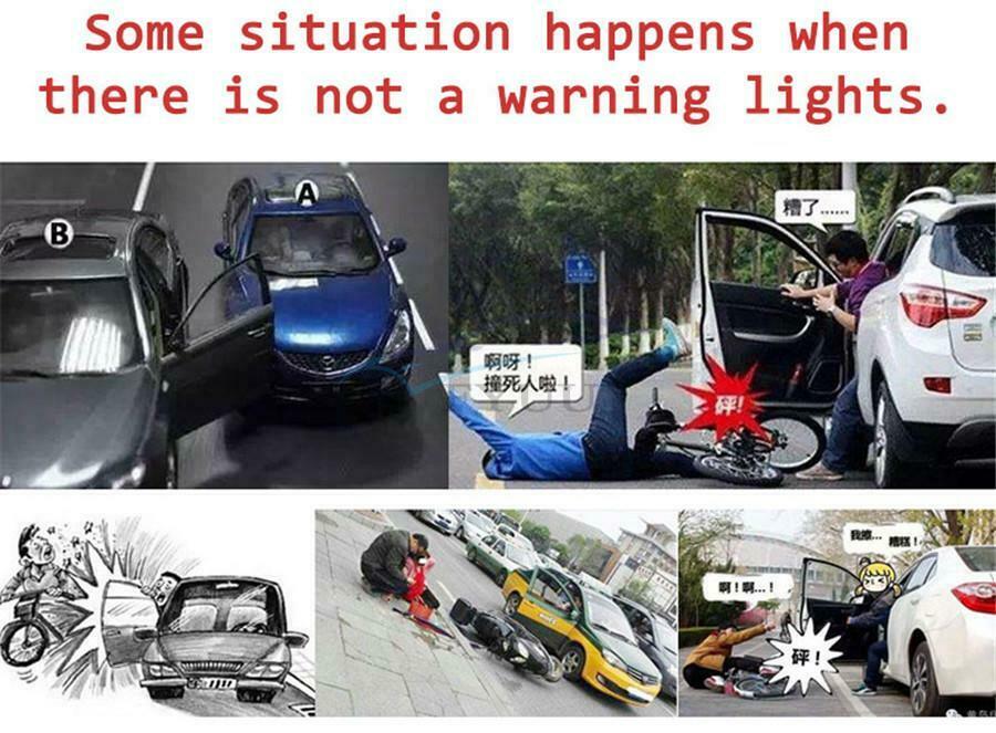 Red LED 6 Seconds Rapid Flash Mode Car Door Anti-collision Warning Alarm Lamp