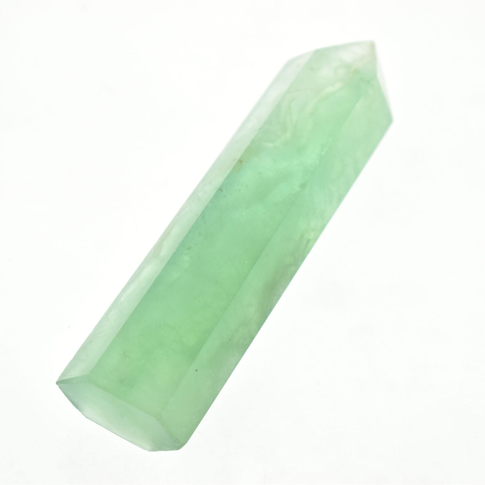 1pc natural green fluorite obelisk quartz crystal wand point tower gem healing