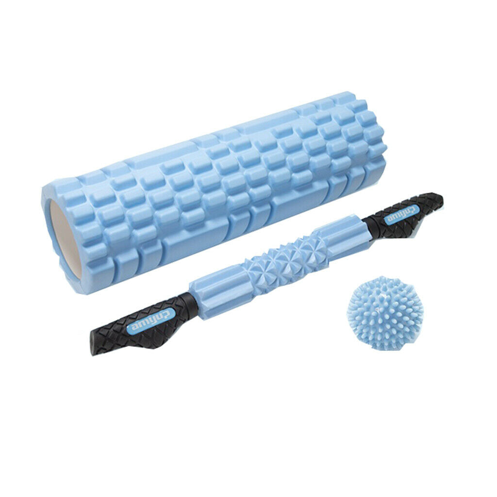 Three-in-One Blue Foam Shaft Muscle Relaxing Fascia Exercise Equipment