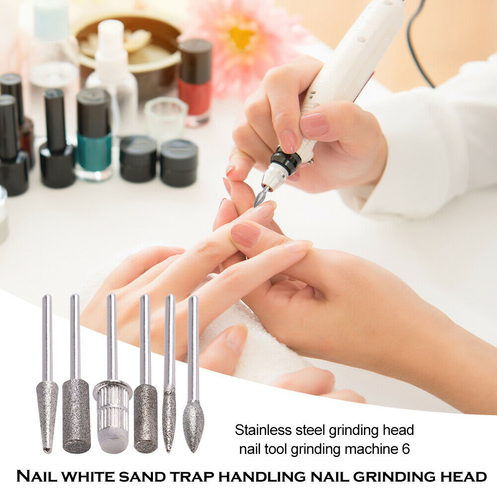 6pcs/Set Nail Drill Bits Grinder Manicure Polish Rotary Burr Cuticle Cutter @