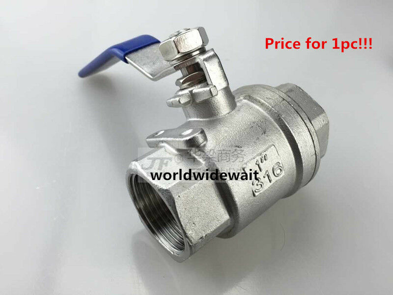 1/2" DN15 Stainless Steel SS 304 BSP Ball Valve 2Pcs Female Thread Dia 19mm