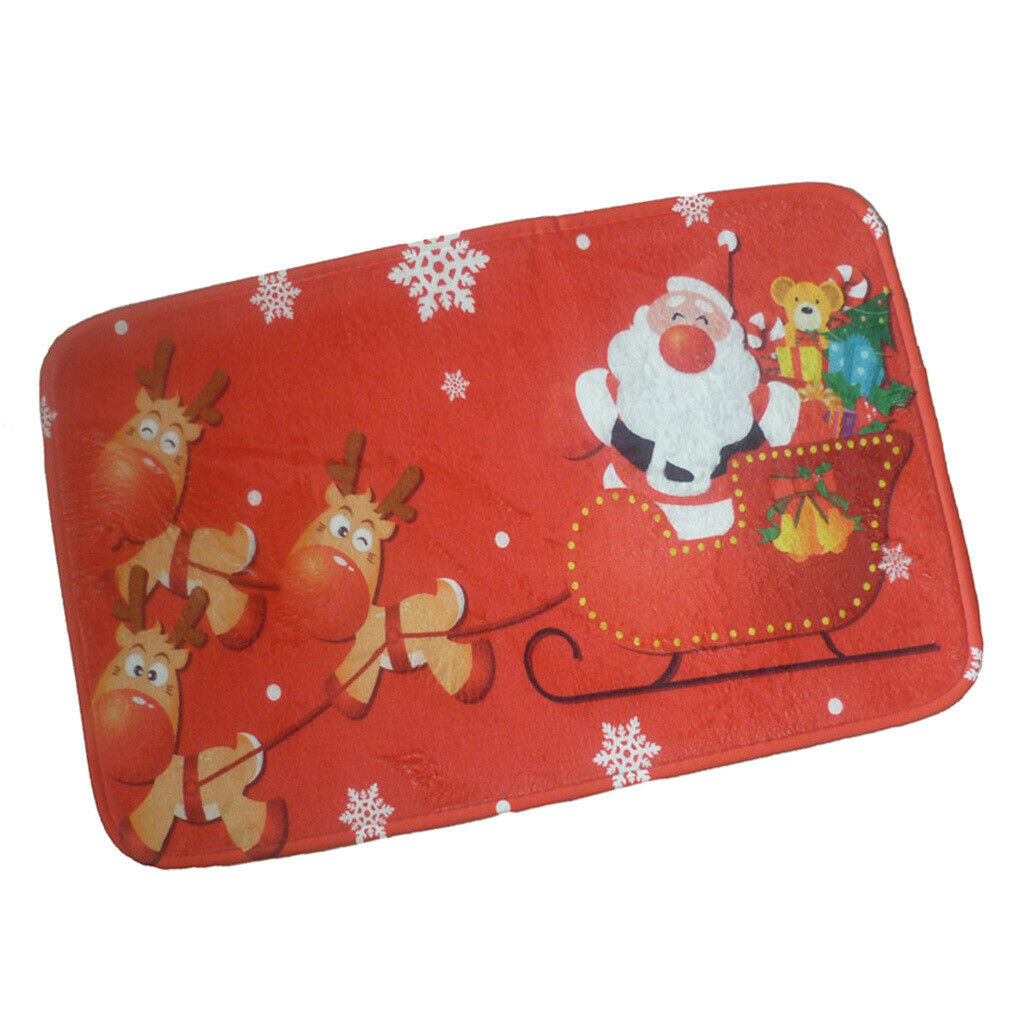 Christmas Door Mat Entrance Doormats Kitchen Area Floor Rug Bedside Mat Red