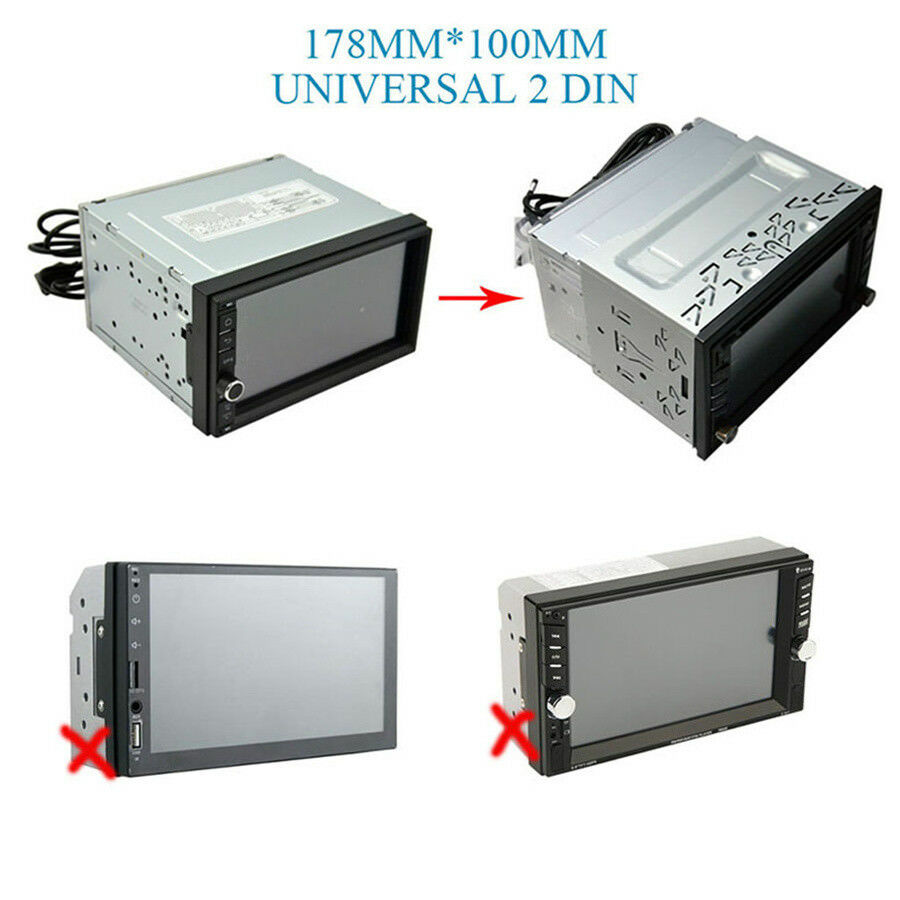 2 DIN Metal Fascia Mounting Cage Dash Kit for Car Radio DVD Stereo Installation