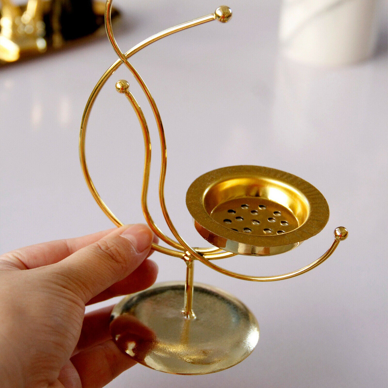 Metal Incense Burner Candle Zen Meditation Yoga for Home Bedroom Teahouse
