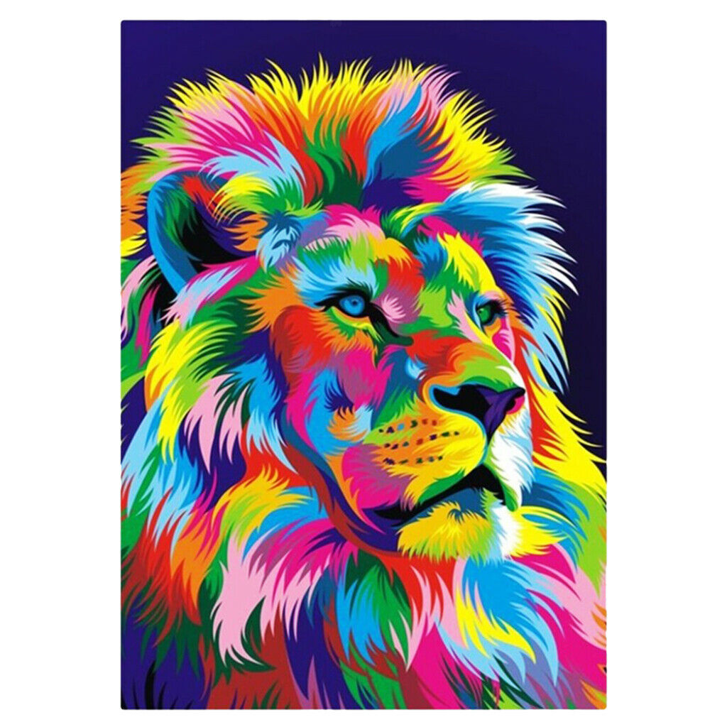 DIY 5D Animal Dog Diamond Painting Embroidery Cross Stitch Kit 30x40cm Lion