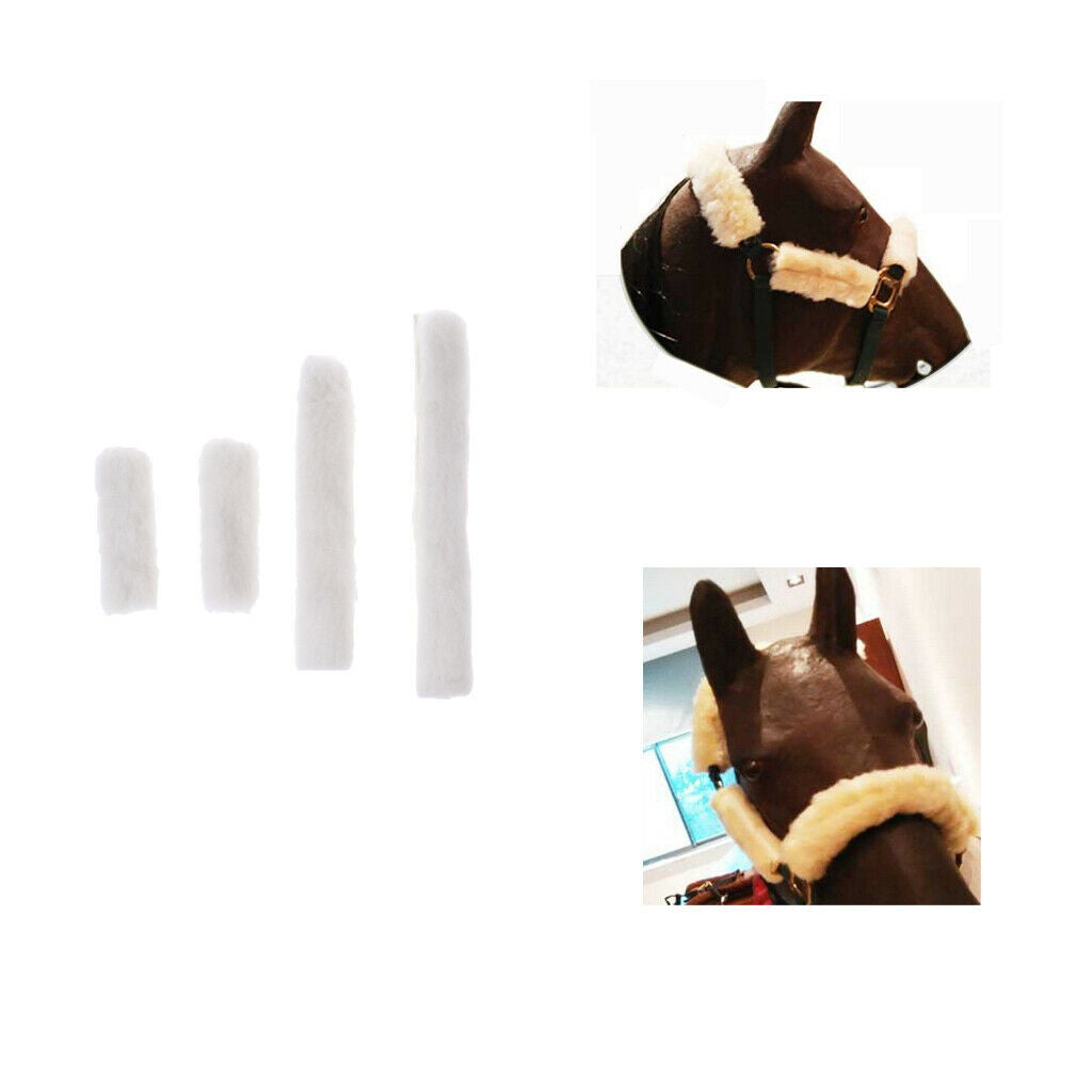 4 Pieces Fleece Noseband Cover Replacement for Horse Halters and Bridles