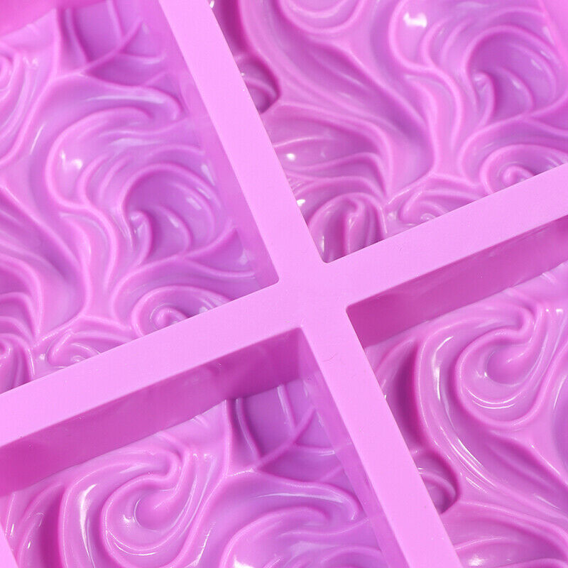 4 Cavity Wavy Flower Silicone Clay Soap Mold Cake Diy Plaster Oil Soap ResinBDA