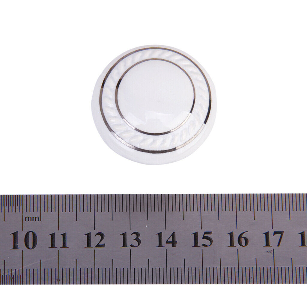 White Ceramic Door Knobs Wardrobe Cabinet Kitchen