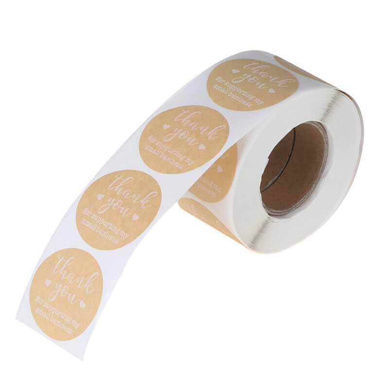 500Pcs 1.5 inch Round Kraft Thank You Stickers Online Trade for Store Sh.l8