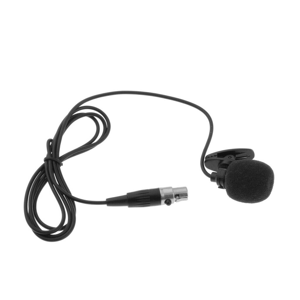 Professional XLR 4 Pin Microphone Lapel Tie Clip for BodyPack Transmitter