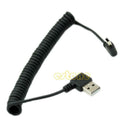USB 2.0 left Angle 90 Degree A Male to Left Angle Mini B 5p Male Spring Cable