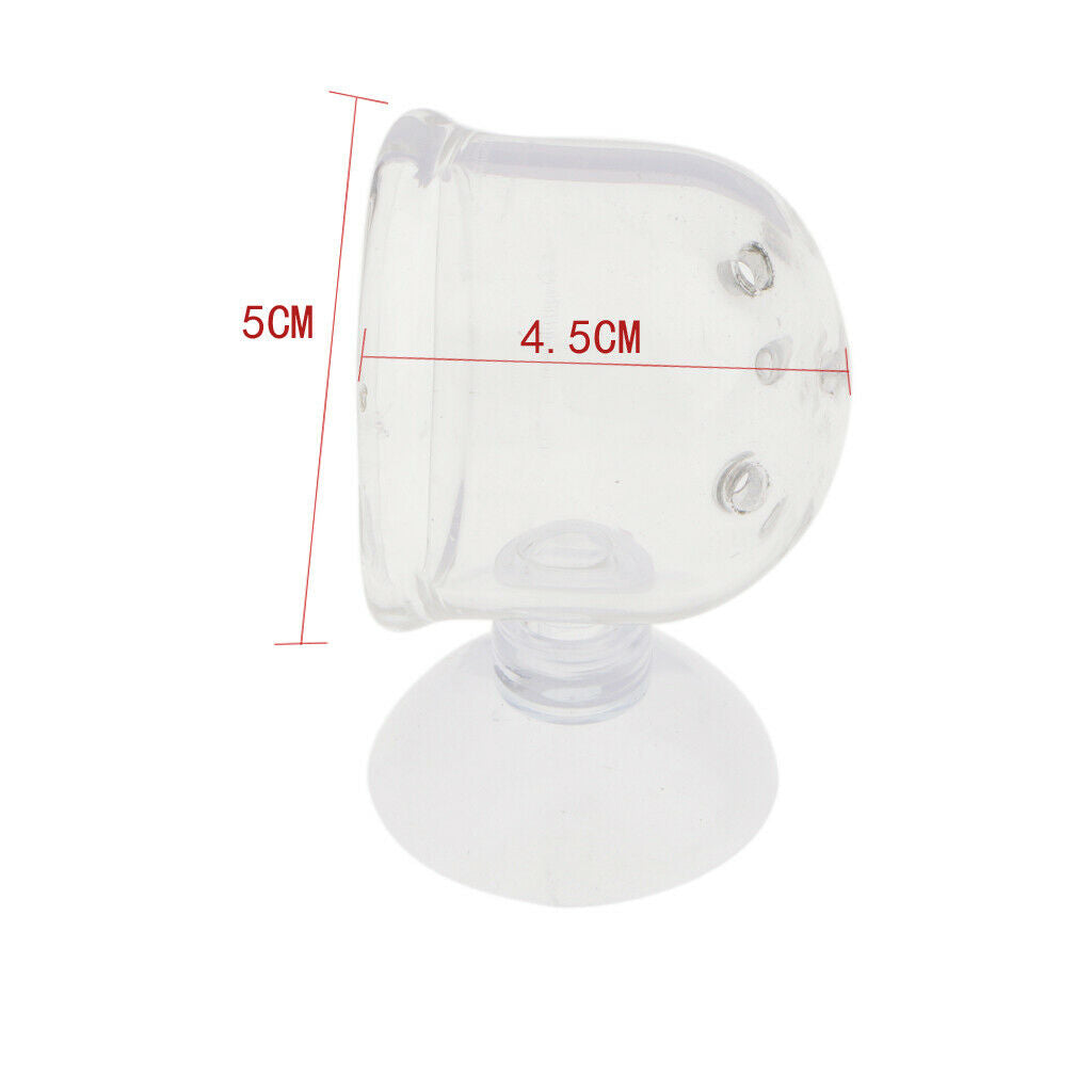 5Pcs Glass Pot Plant Cup Holder Aquarium Fish Tank Red Worm Feeder Seams