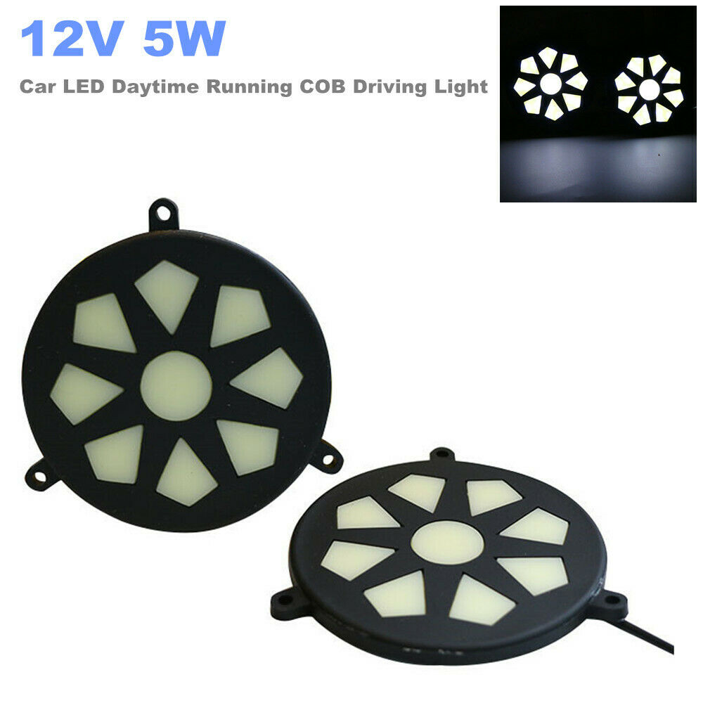 2PCS Car LED Daytime Waterproof COB High-power Driving Light 180Â° Beam Aangle