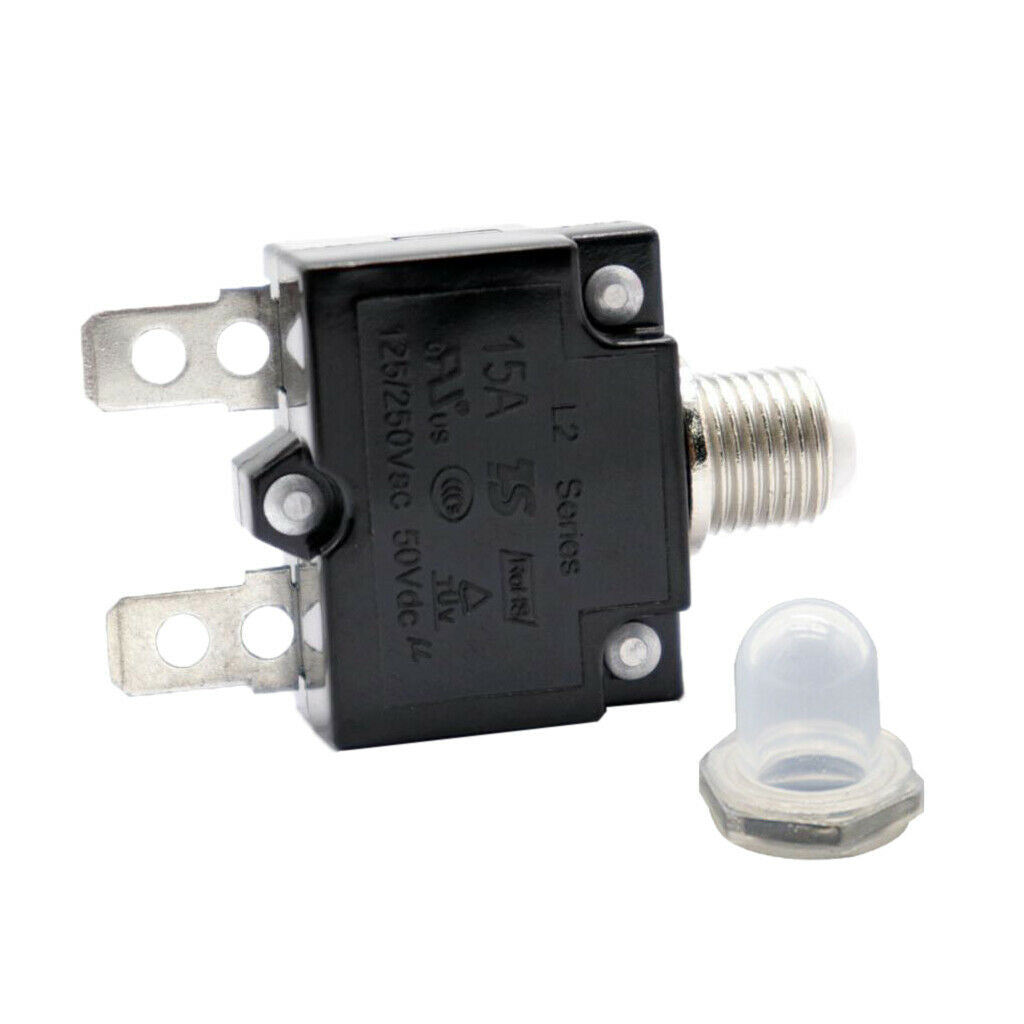 15A Circuit Breaker Overload Protector Switch Fuse Resettable AC 125/250V