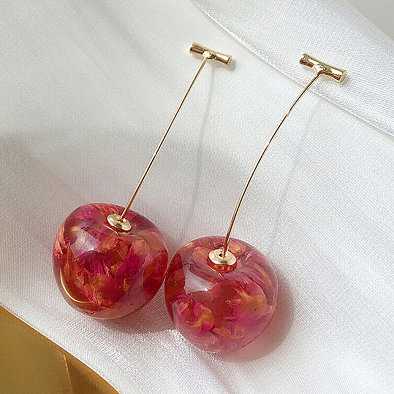1 Pair Elegant Women Ladies Fashion Cherry Drop Dangle Ear Hook Earrings .l8
