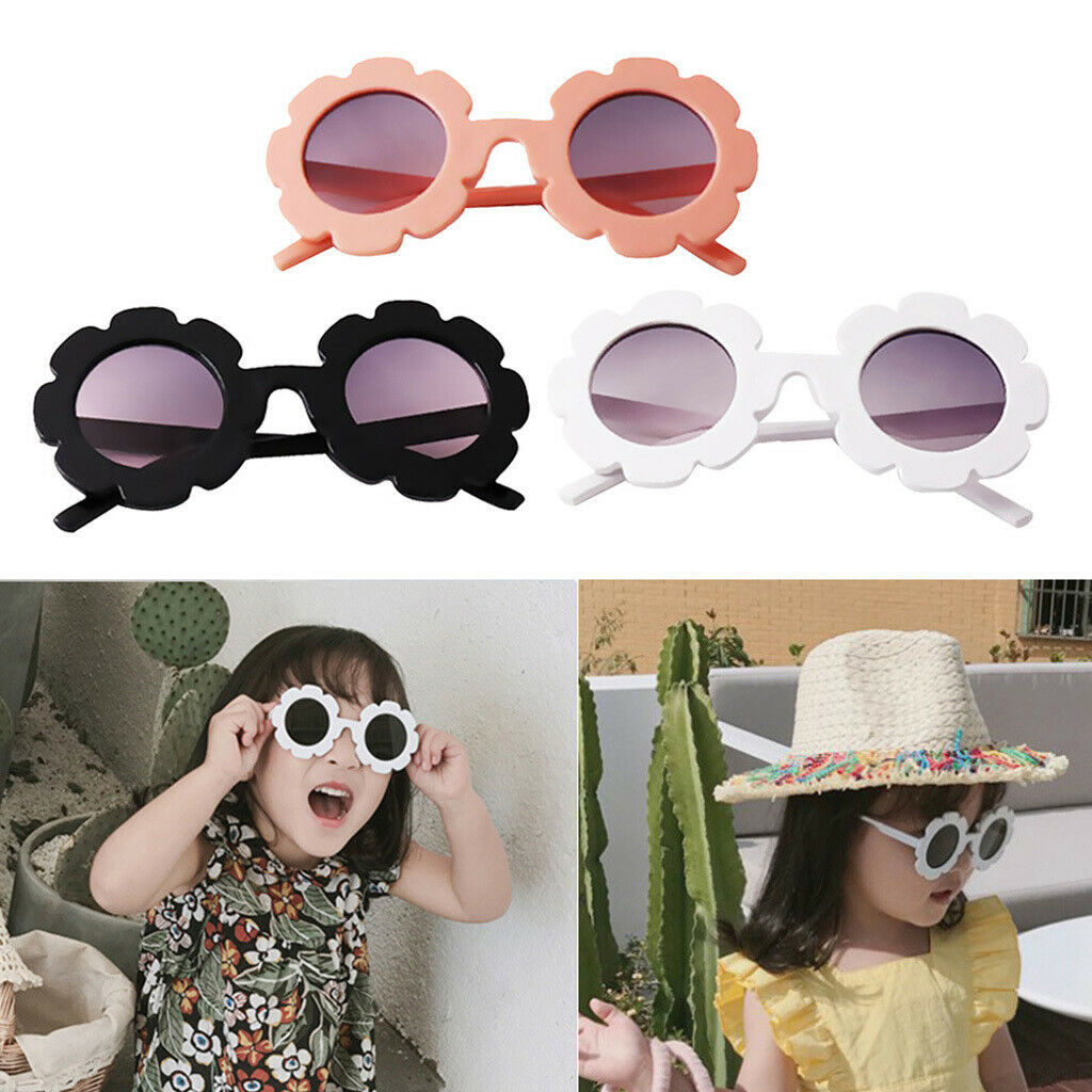 3pcs Cute Baby Kids Boys Girls Flower Round Sunglasses Toddler UV400 Glasses