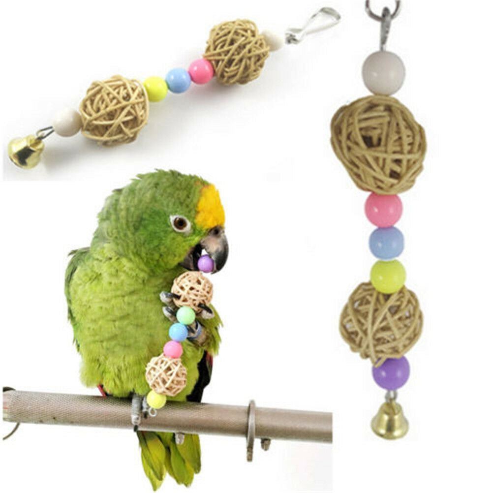 Multicolor beads bird toys pets toys bird ladder Parakeet swing drill  .l8