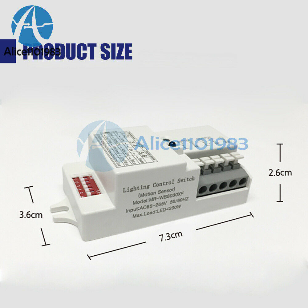 AC110-220V LED Light Microwave Radar Delay Sensor Switch Body Motion Detector