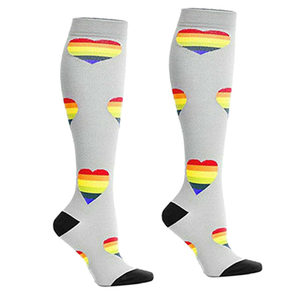 1 Pair Running Sports Leg Support Sleeves Compression Socks Gray M S