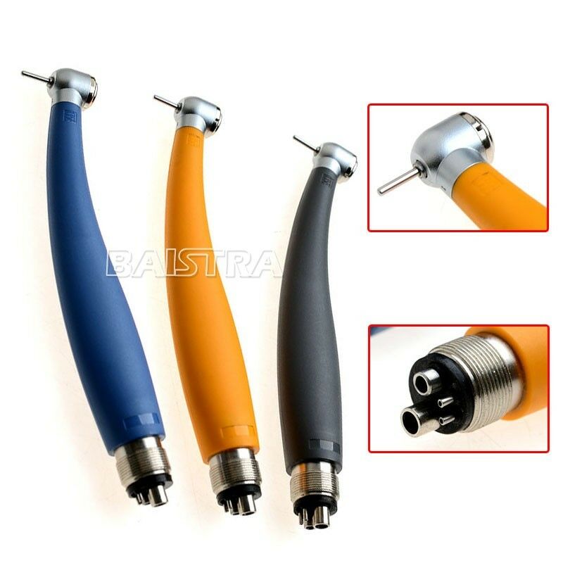 3pcs Dental Rainbow Push Button Torque Head 4 Holes High Speed Handpiece