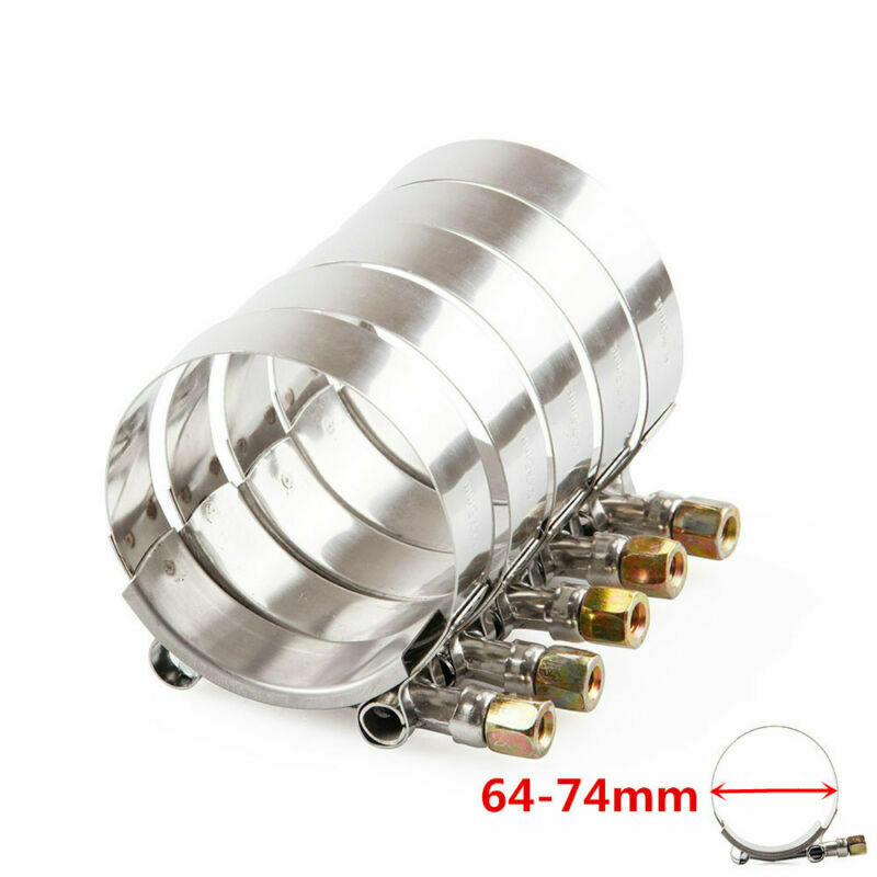 10 Pcs Stainless Steel 2.5" inch Silicone Turbo Pipe Hose Coupler T-bolt Clamps