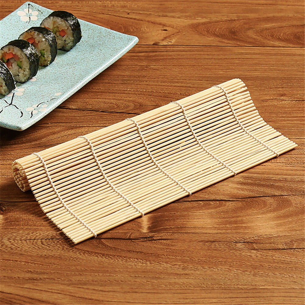 Sushi Mat Bamboo Maker Kit RiceRoll Mold Kitchen DIY Mould RollerRice Padd.l8