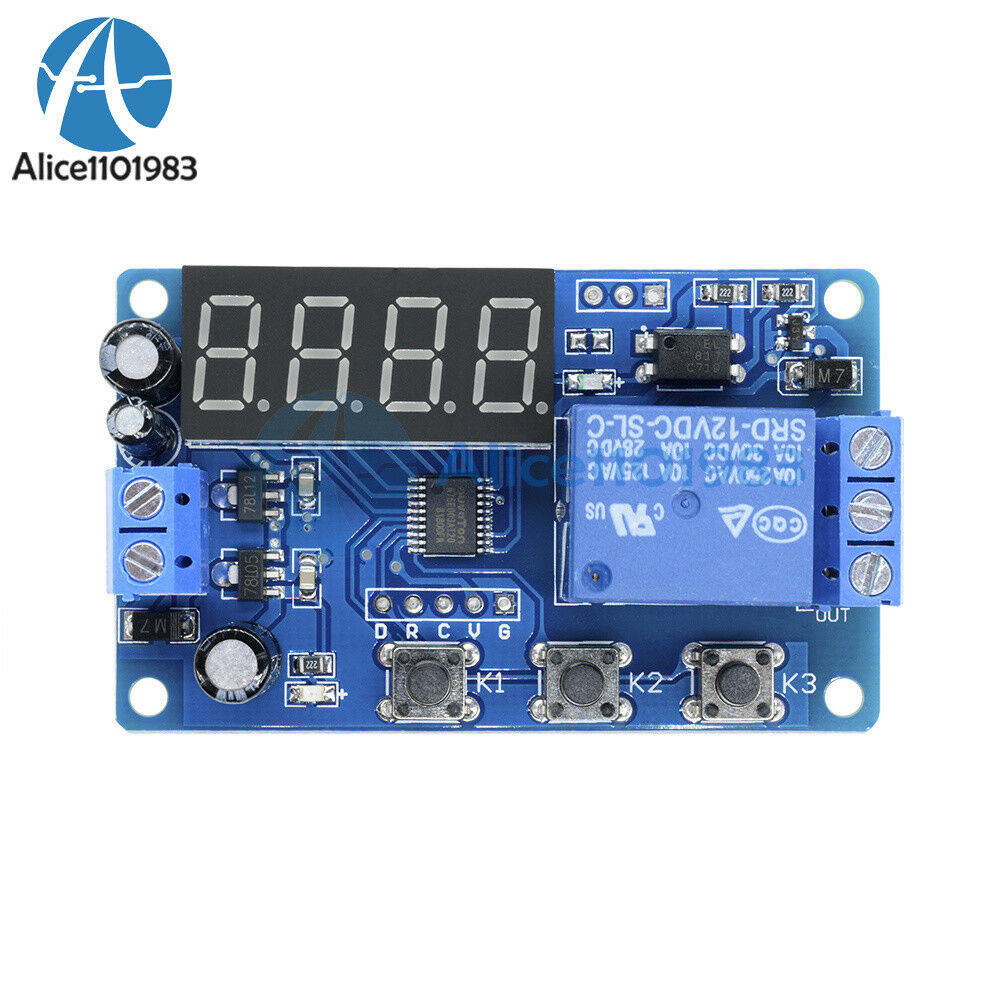 DC12V LED Display Digital Delay Relay Timer Control Switch Module PLC Automation