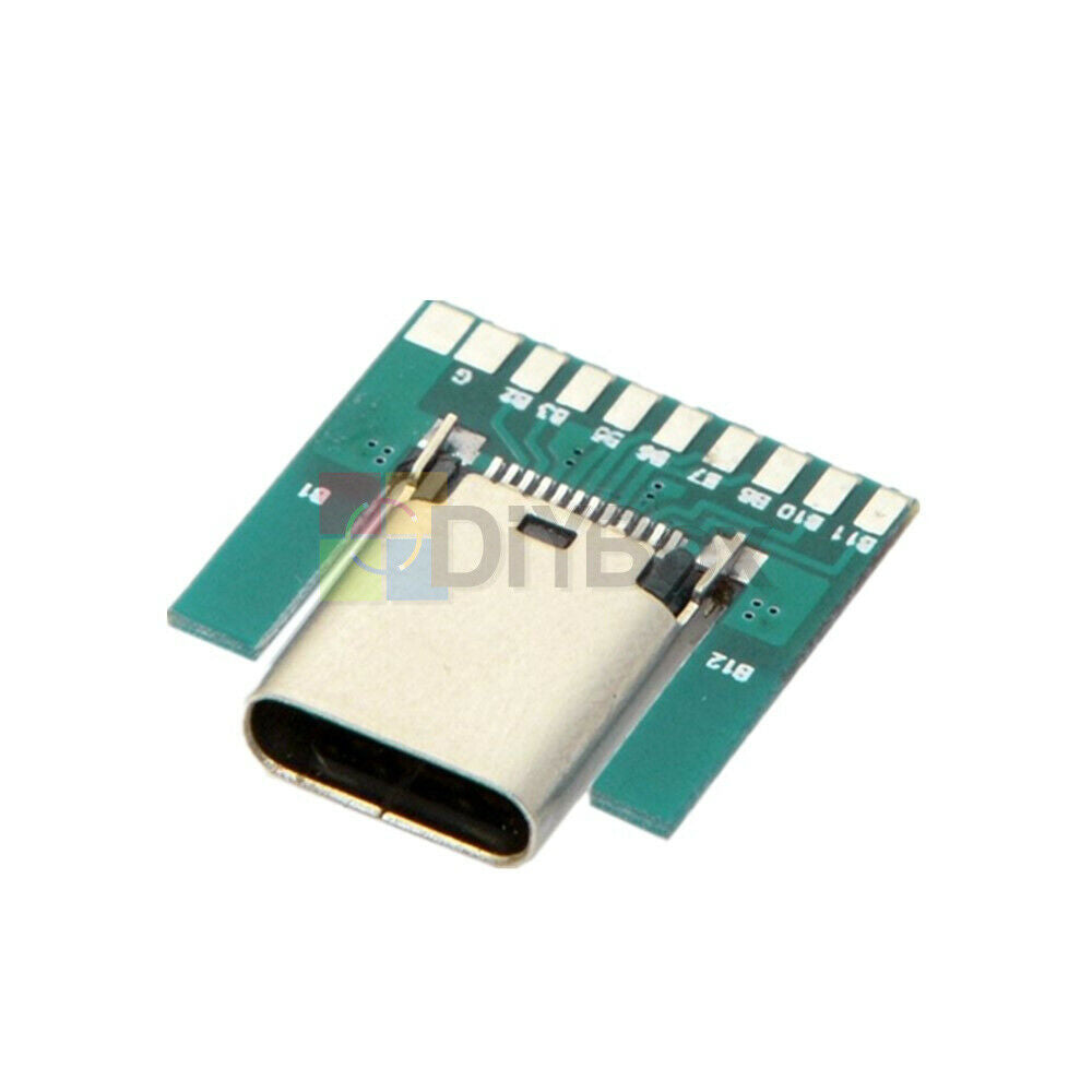 5PCS 24Pin USB 3.1 Type C Female Plug Socket Connector SMT Type with PCB Board