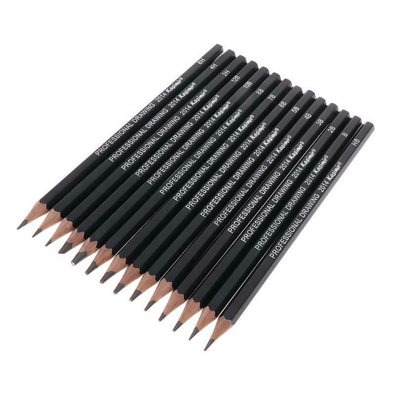 14 Pcs Sketch Art Drawing Pencil 12B 10B 8B 7B 6B 5B 4B 3B 2B 1B HB 2H 4H 6H