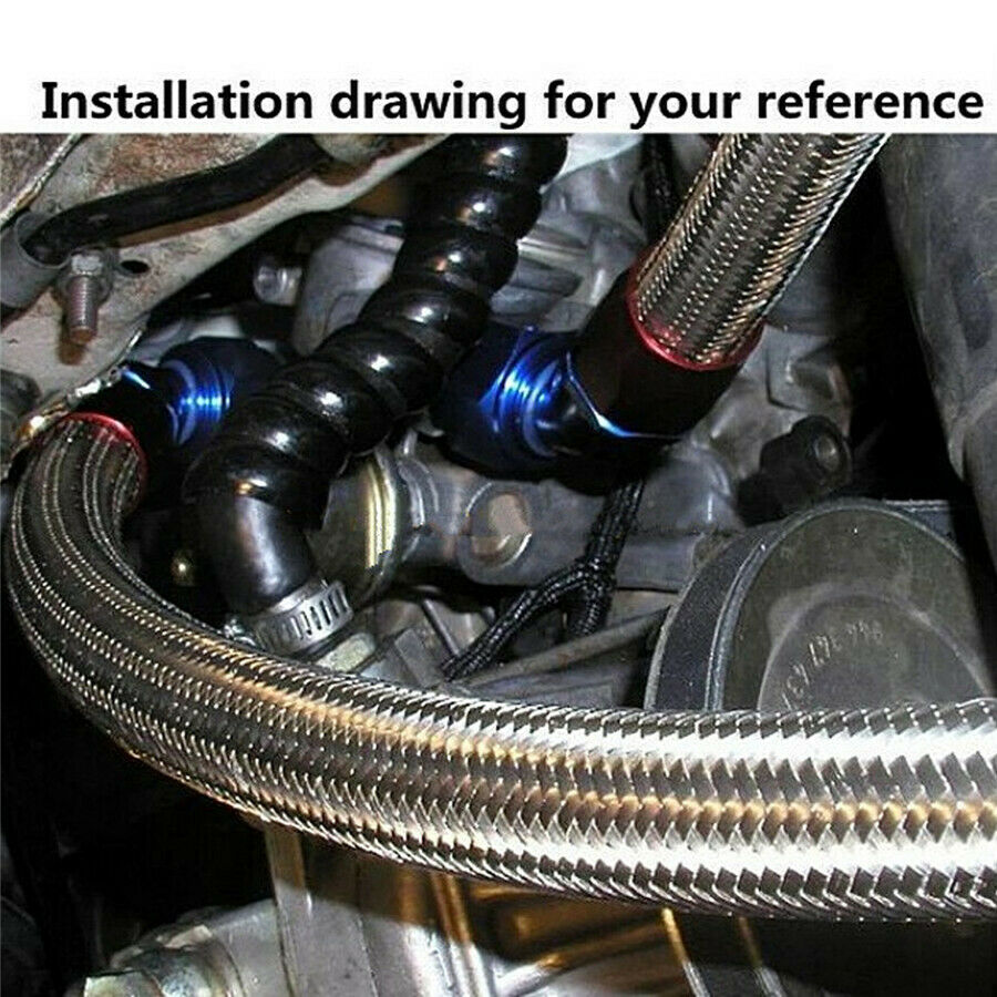 3.3 foot/1M 16 AN Braided Stainless Steel Fuel Line Hose 1500 PSI AN -16 AN16