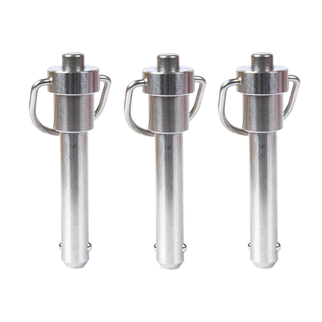 Set of 3 Quick Release Ball Lock Pins Ring Handle Ball Stainless Steel 40mm