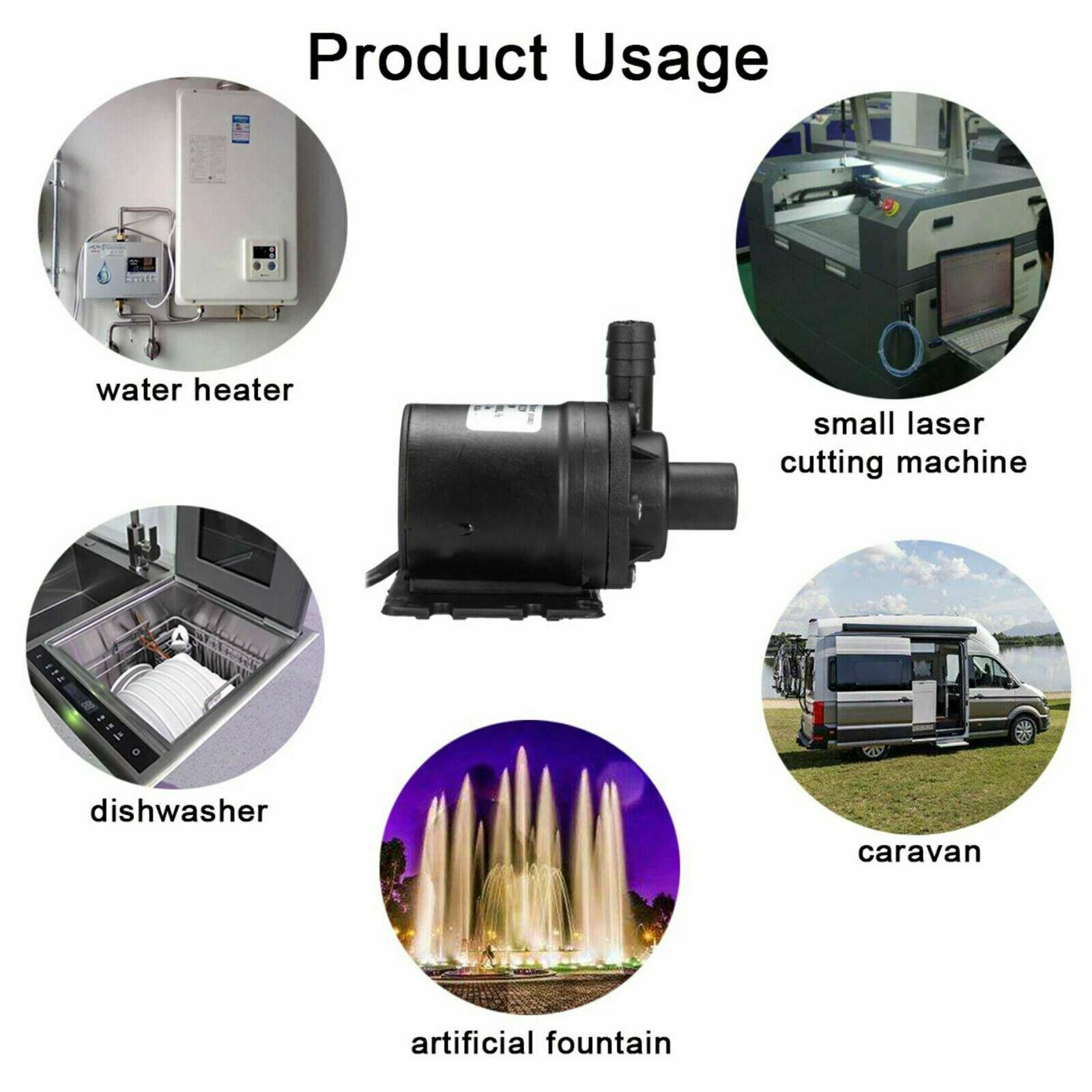 800L/h 12V 5.5m Ultra Quiet Brushless Motor Mini Submersible Water Pump Lift