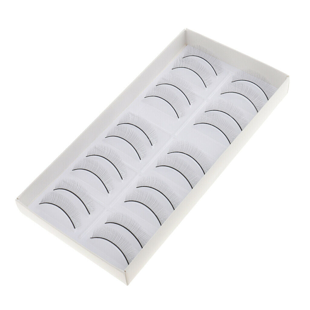 10 Pairs Adhesive False Eyelashes Training Teaching Lash for Beginners Black