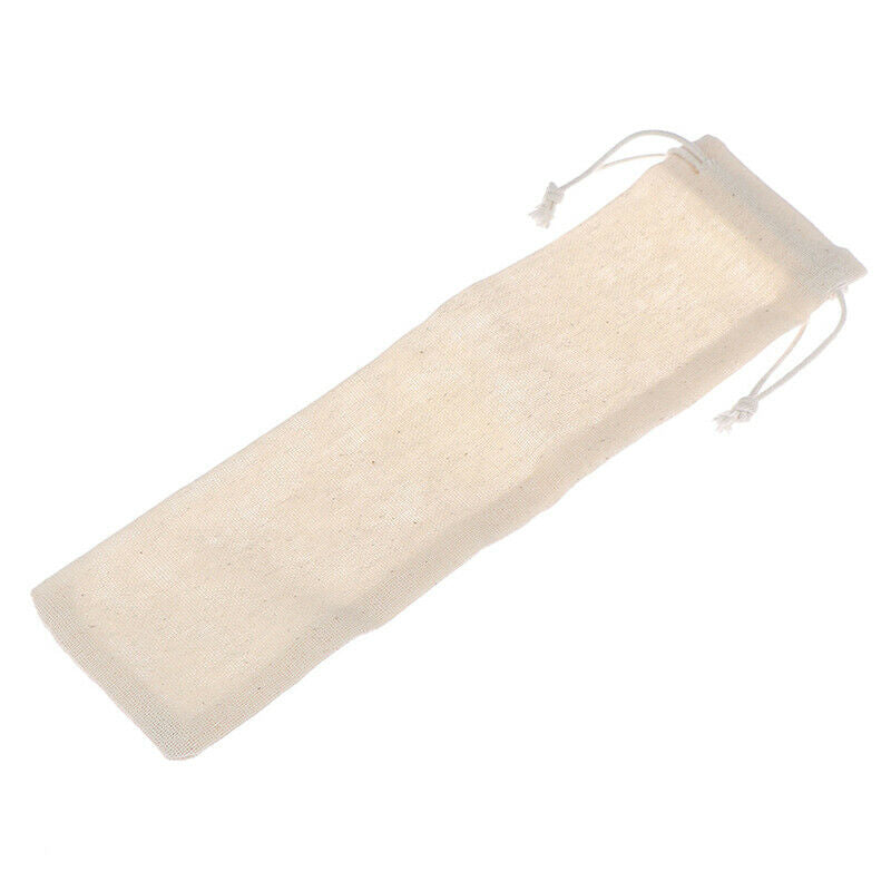 1pc Portable Metal Straw Bags Resuable Straw Linen Storage Bag Tableware .l8