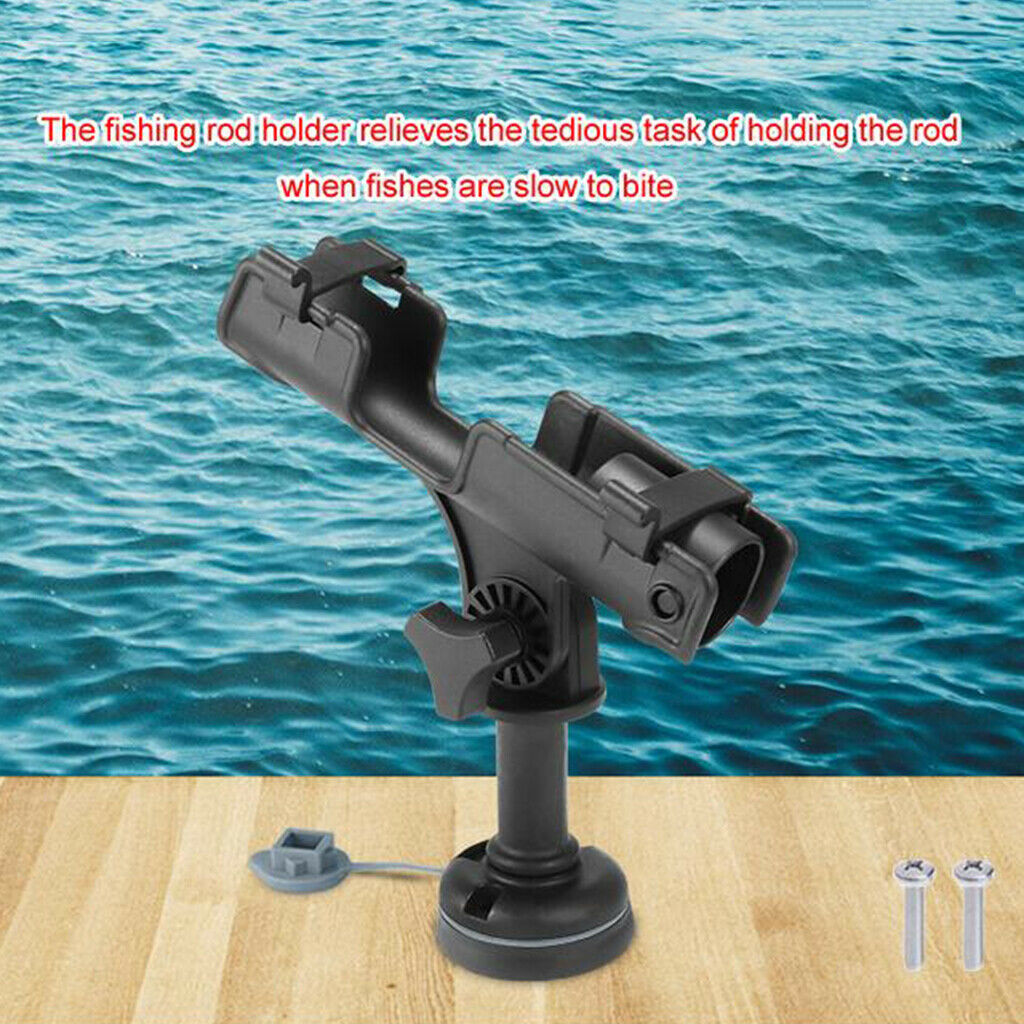 BLACK NYLON BOAT FISHING POLE HOLDER - MARINE / KAYAK / CANOE / YACHT - 360