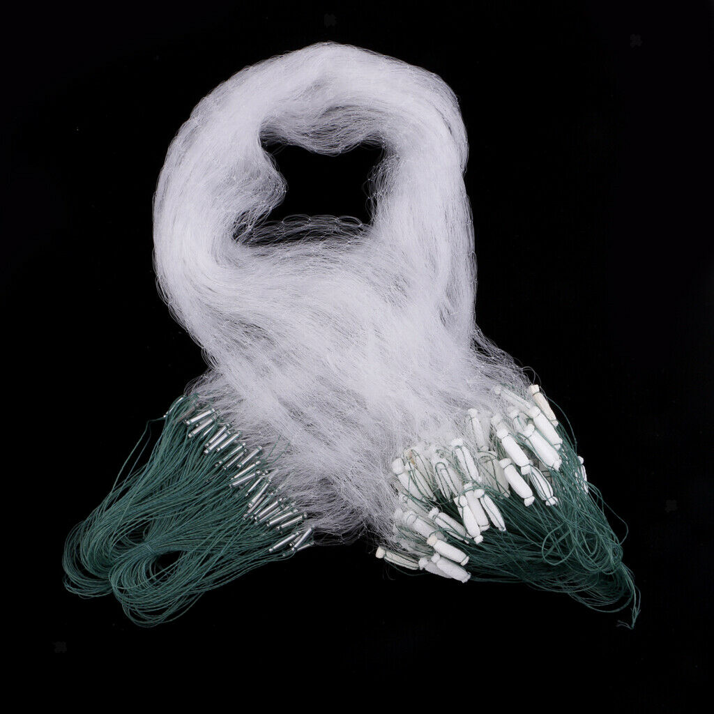 Fishing Gill Net with Floating  1x20m Sticky Polyethylene Green White Net