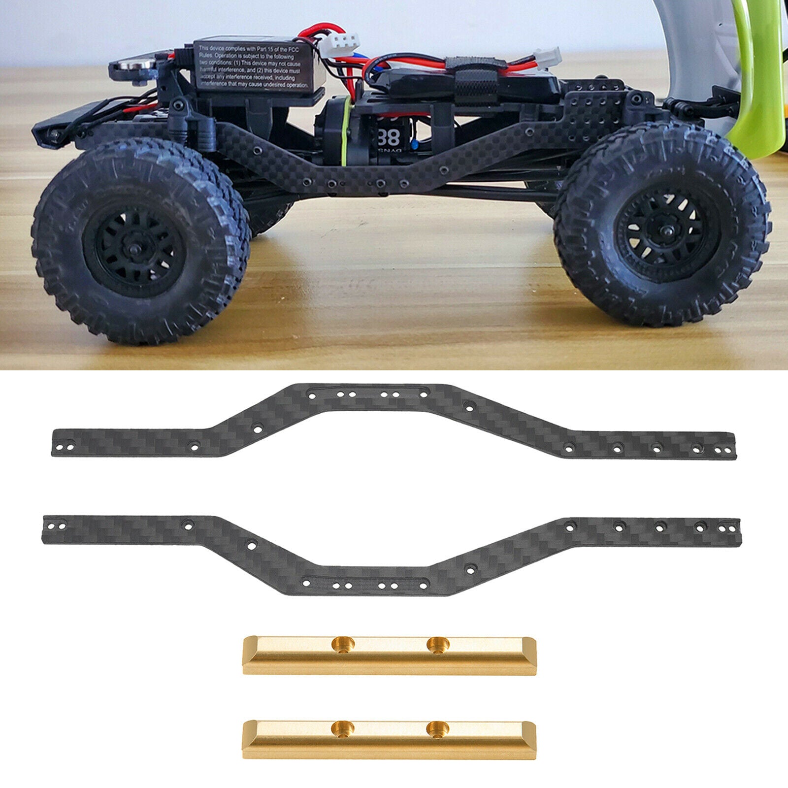 Frame Rails Chassis Girder for Axial SCX24 90081 1:24 RC Crawler Parts Accs