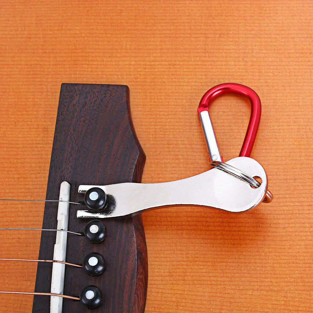 Durable Guitar Bridge Pin Puller with Key Chain for Luthier Guitarist