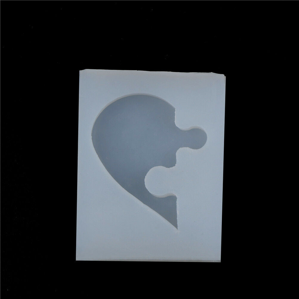 2X Puzzle Heart Shape Silicone Mold Casting Love Mould For DIY Jewelry Pe.l8