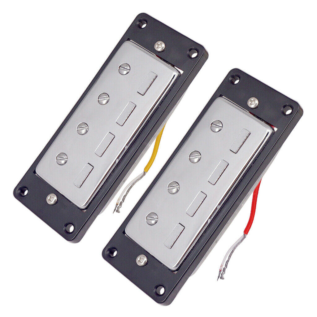 Set of 2 mini humbucker pickups for 4-string electric bass guitar parts