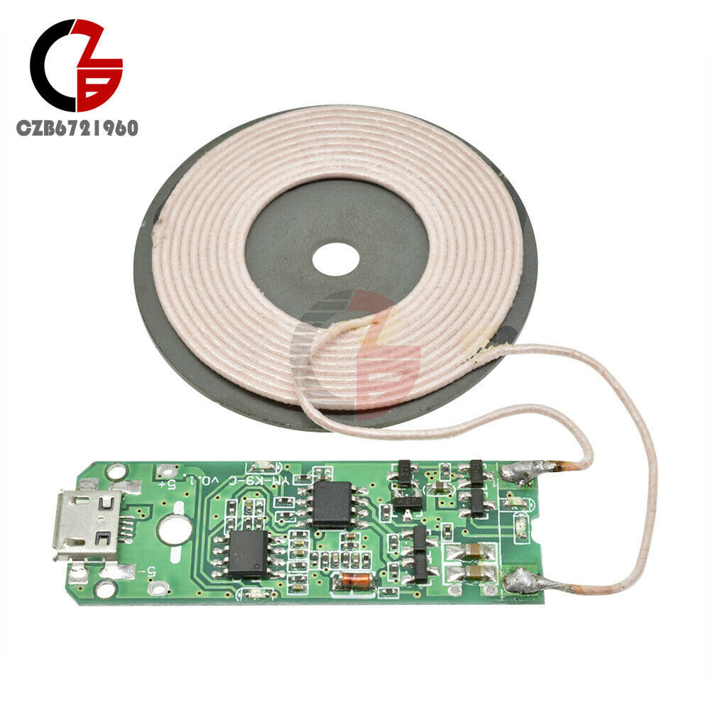 Qi Wireless Charger Module Transmitter Base PCBA Board + Coil Universal With LED