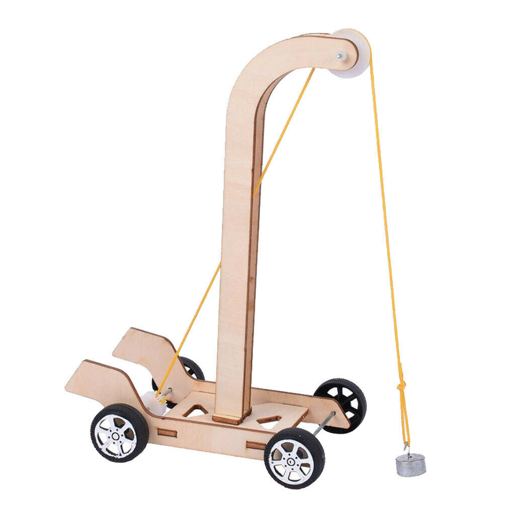 DIY Wooden Gravity Car to Assemble, Physics Eductaional Toys for Kids Science