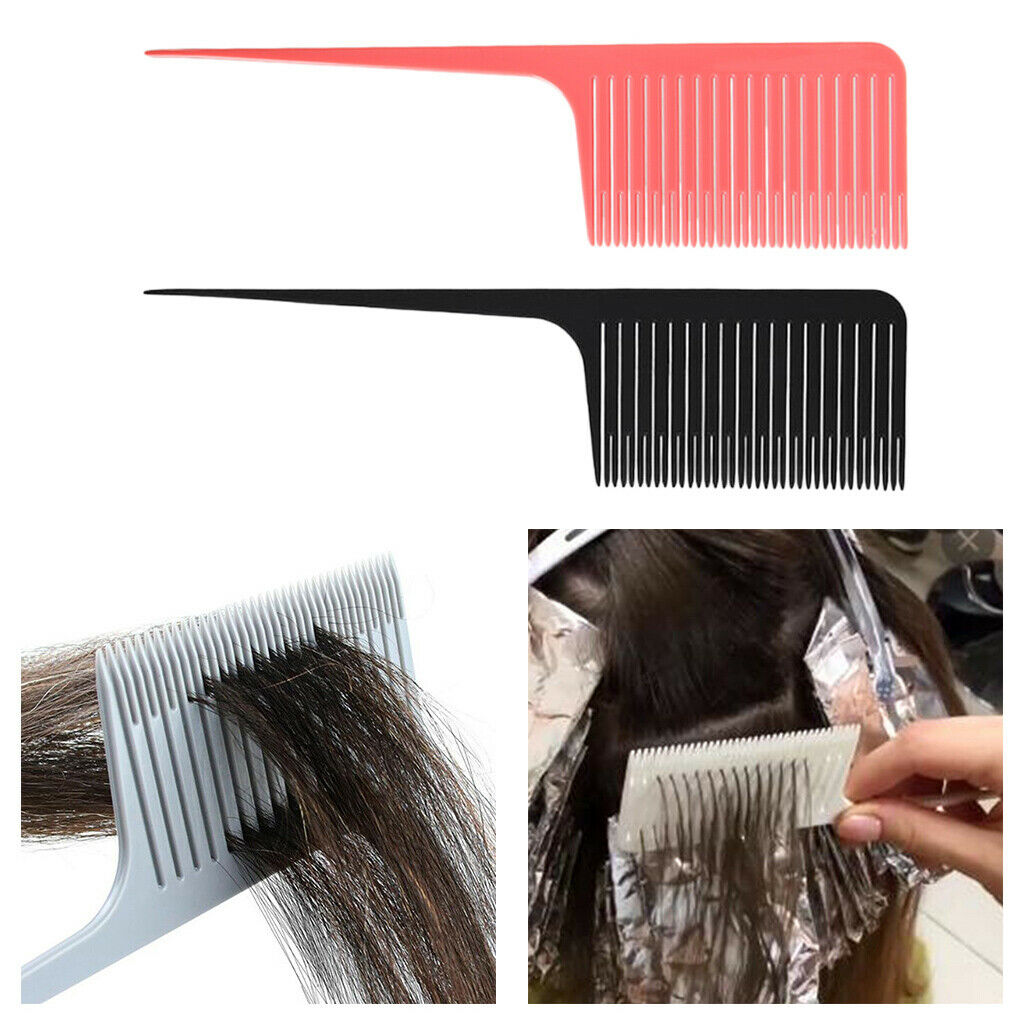 2x Weave Highlight Foiling Combs Wide Teeth Rat Tail Styling Dye Tint Comb